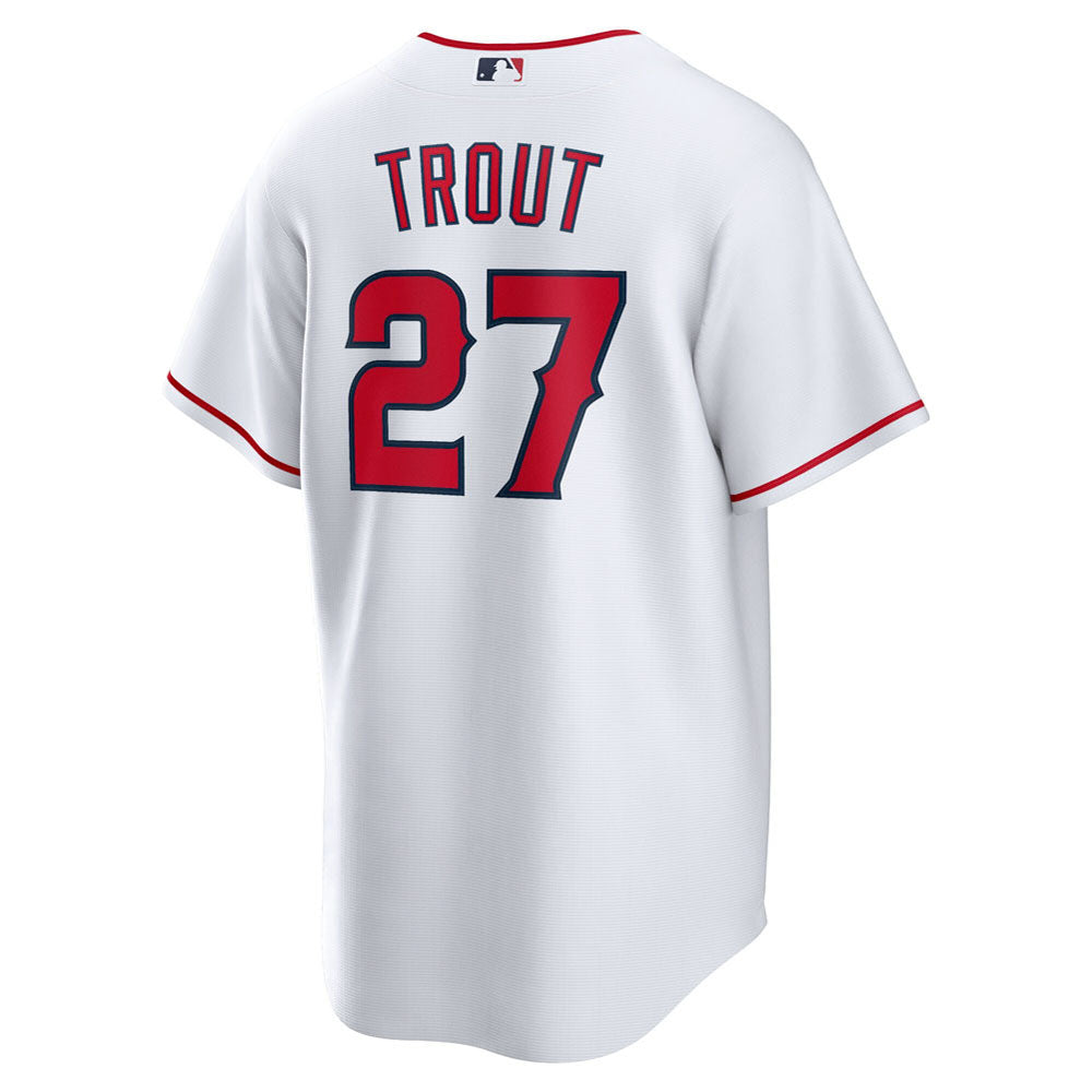 Men's Los Angeles Angels Mike Trout Home Player Name Jersey - White